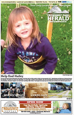 Crowsnest Pass Herald Front Page