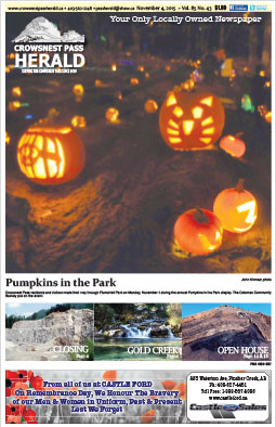Crowsnest Pass Herald Front Page