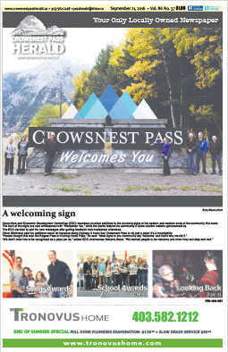 Crowsnest Pass Herald Front Page