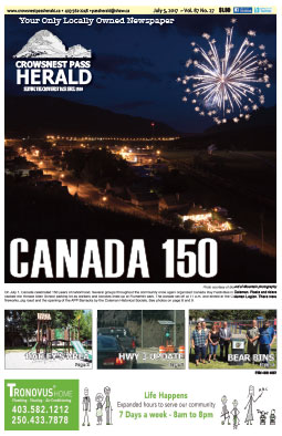 Crowsnest Pass Herald Front Page