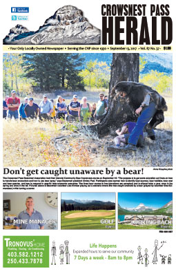 Crowsnest Pass Herald Front Page