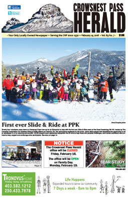 Crowsnest Pass Herald Front Page