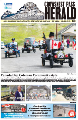 Crowsnest Pass Herald Front Page