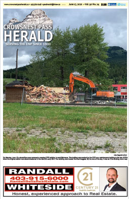 Crowsnest Pass Herald Front Page