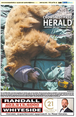 Crowsnest Pass Herald Front Page