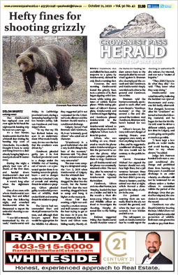 Crowsnest Pass Herald Front Page