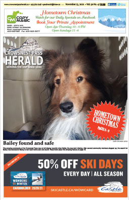 Crowsnest Pass Herald Front Page